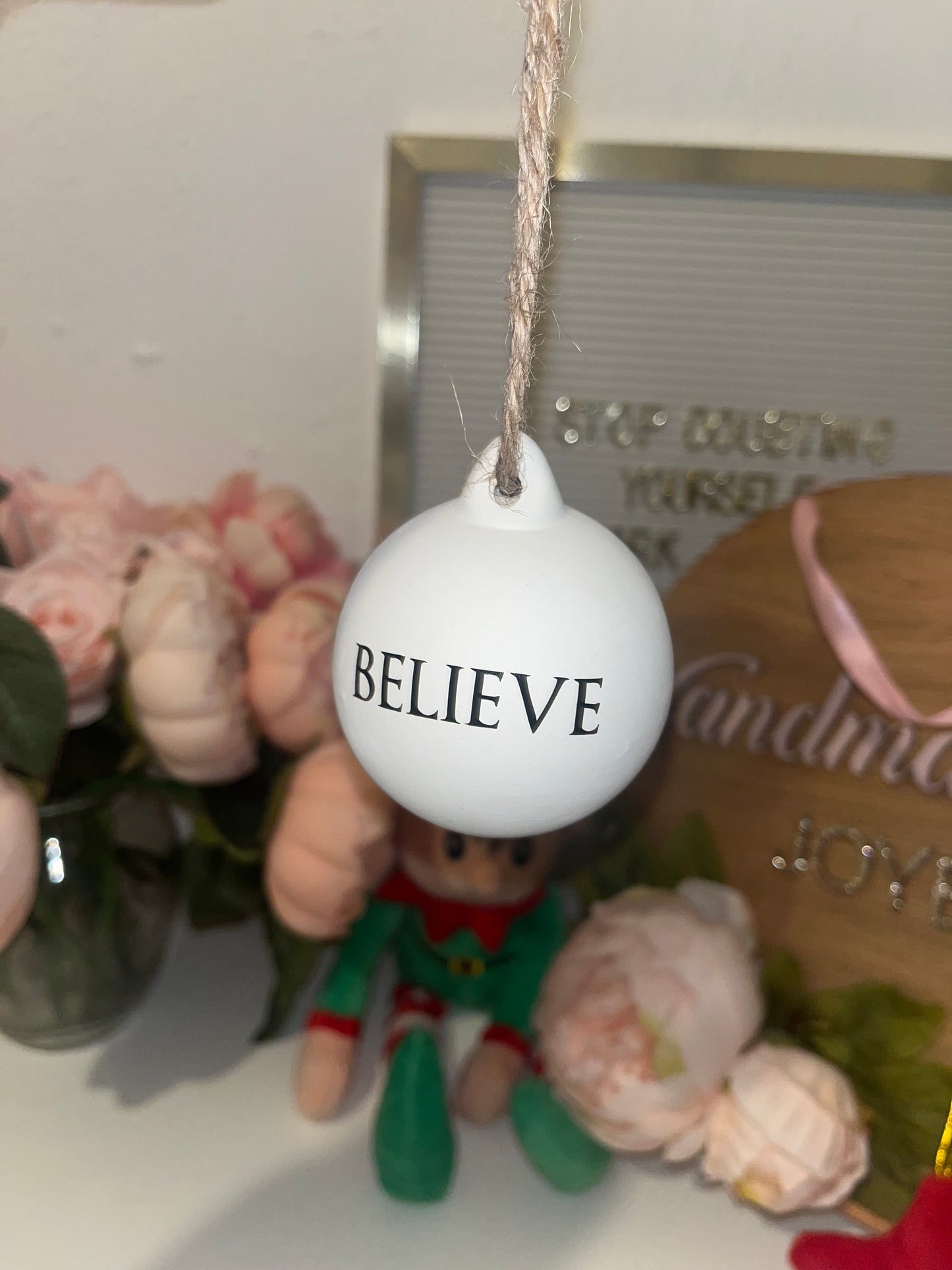 White Ceramic Baubles