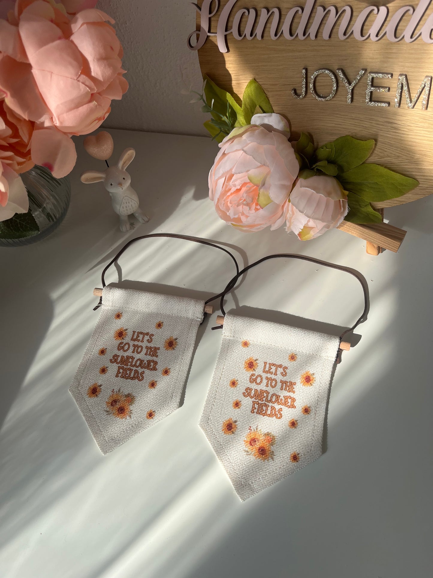 Let's Go to the Sunflower Fields Mini Flag Banner