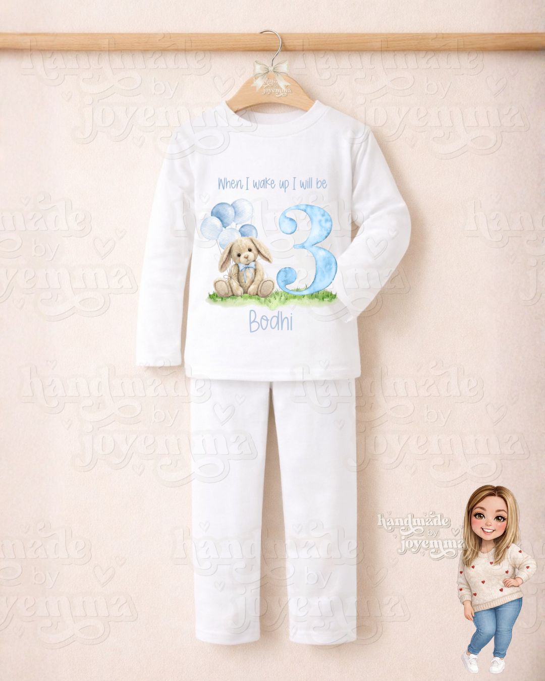 Blue Bunny Birthday Pyjamas