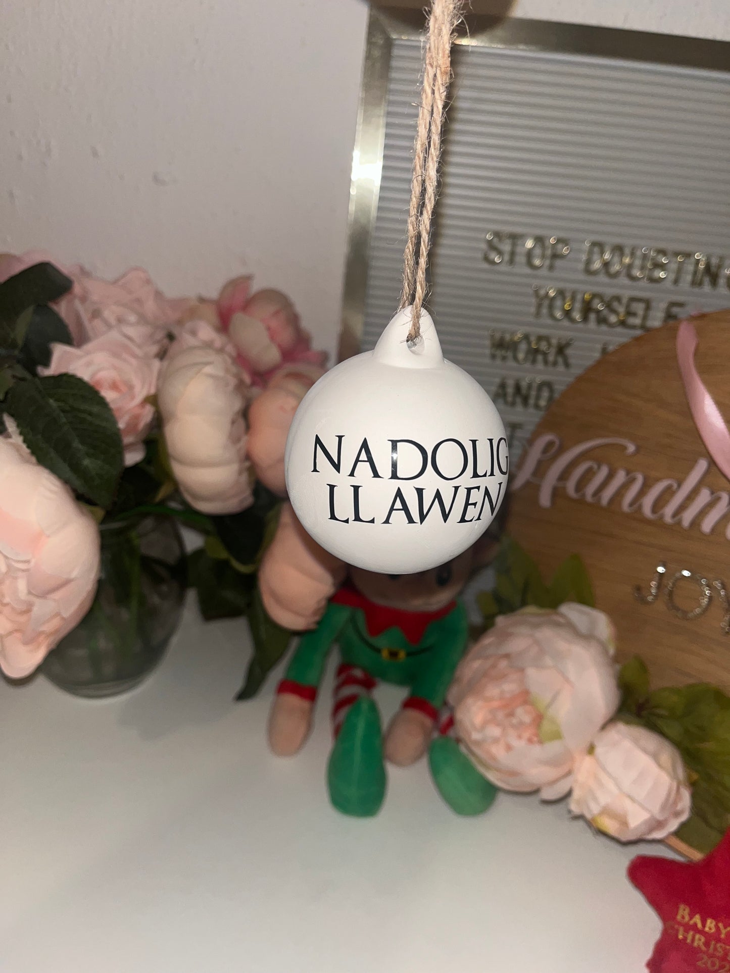 White Ceramic Baubles