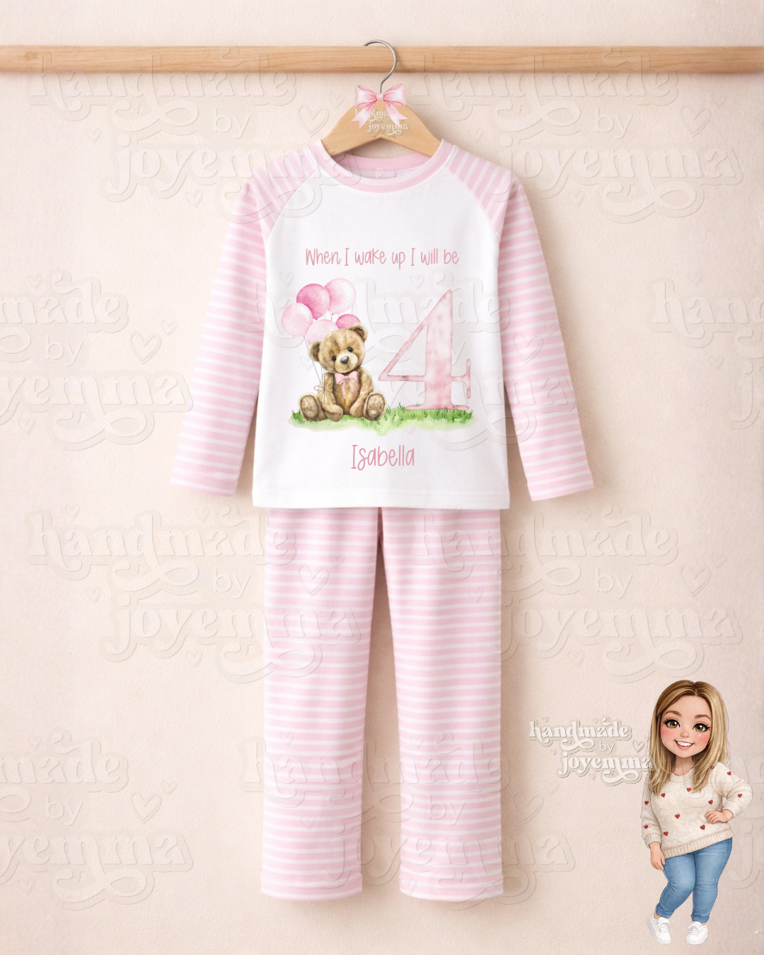 Pink Heritage Bear Birthday Pyjamas