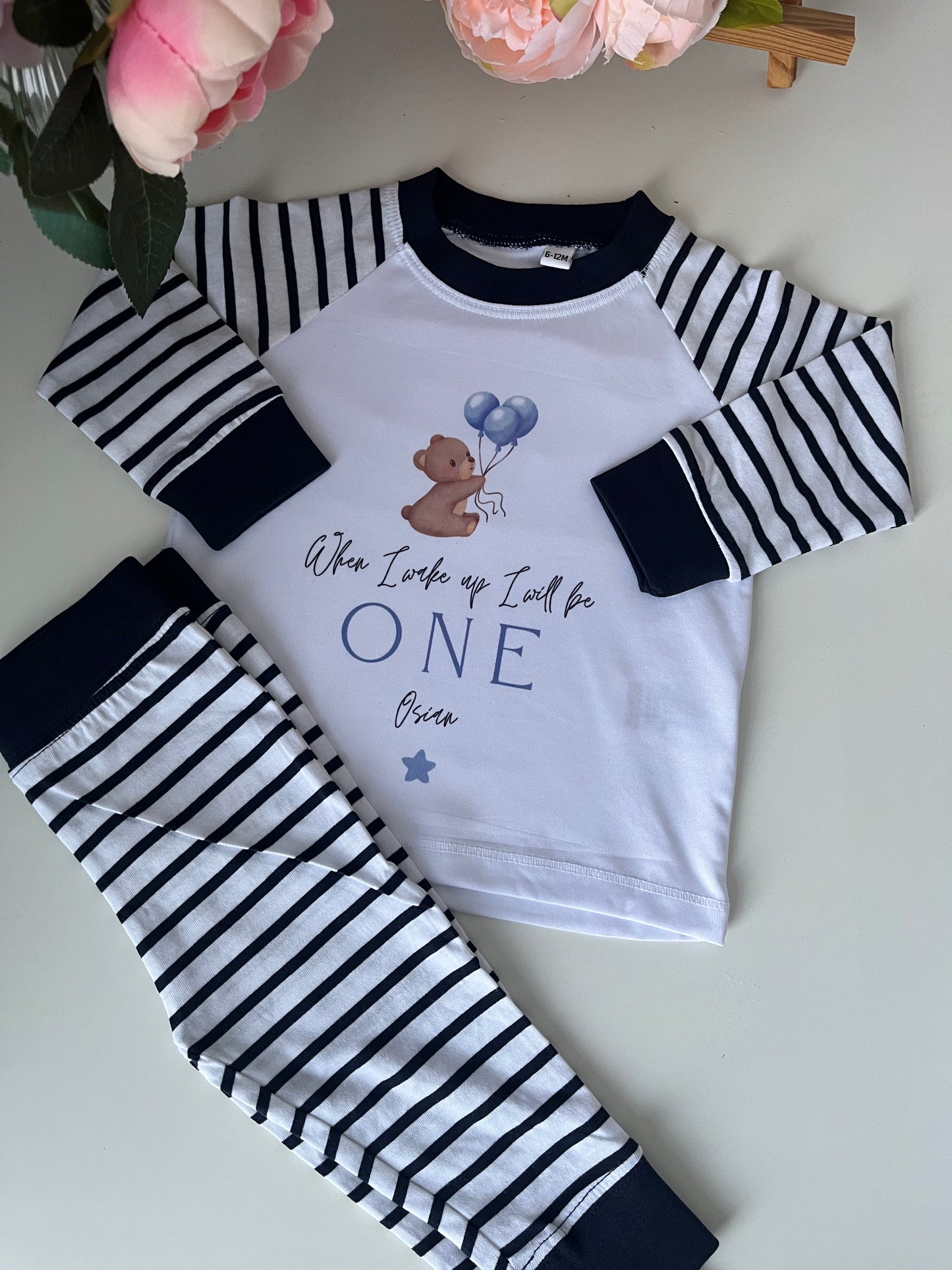 Striped Birthday Eve Pjs