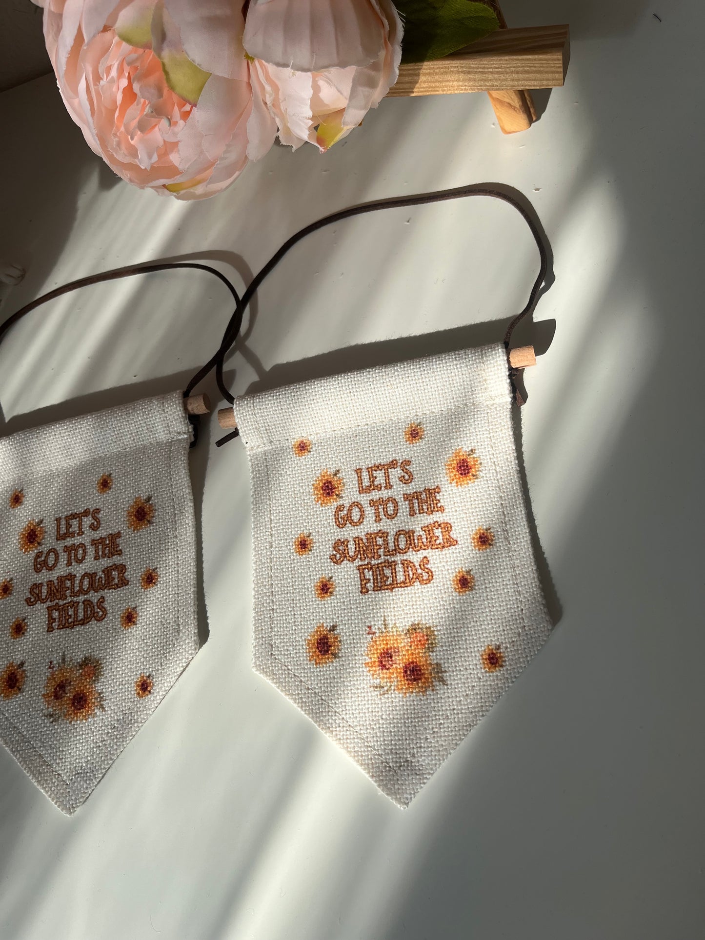 Let's Go to the Sunflower Fields Mini Flag Banner