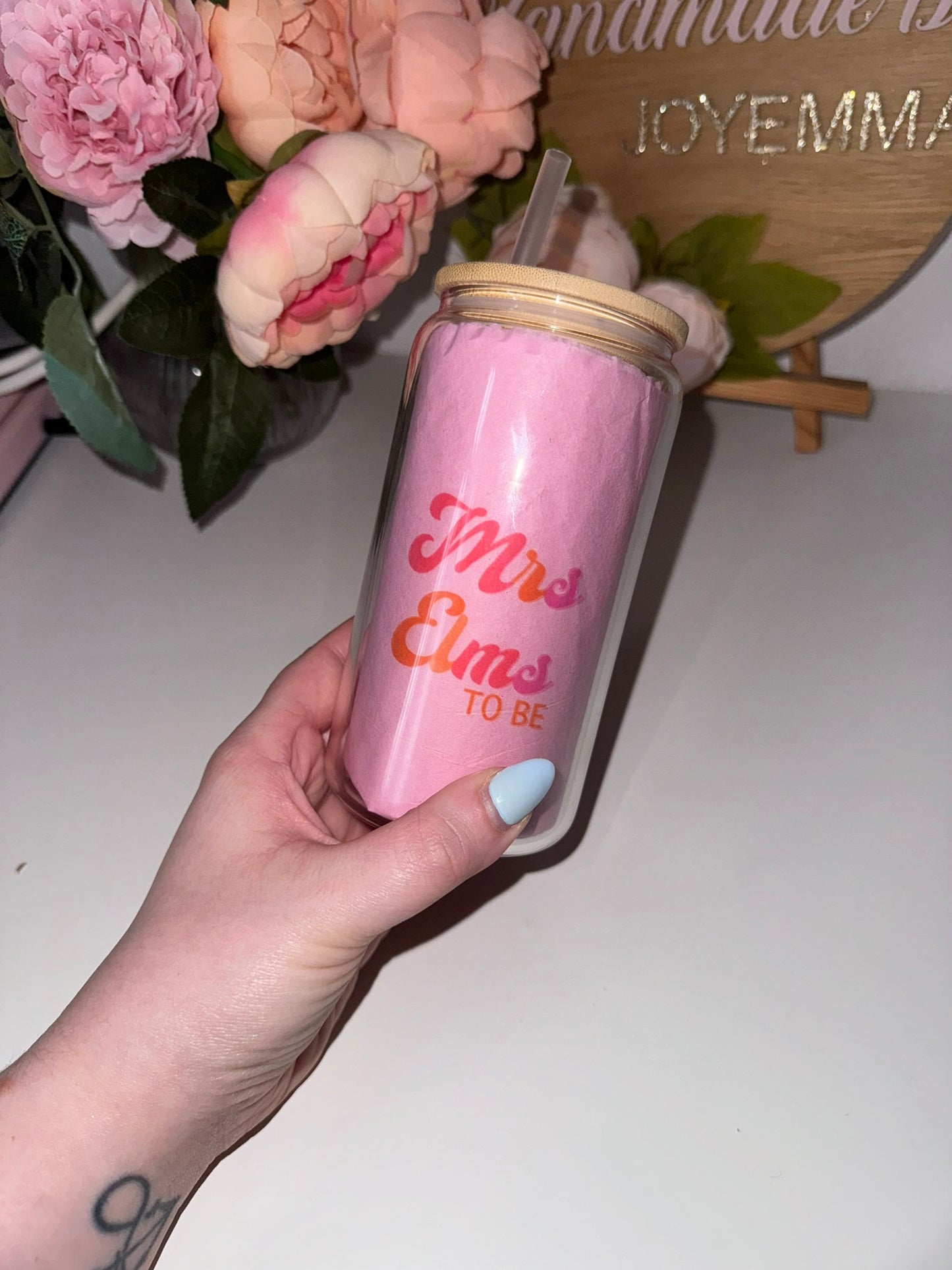 In My Engaged Era - Beer Can Style Glass with Lid and Straw