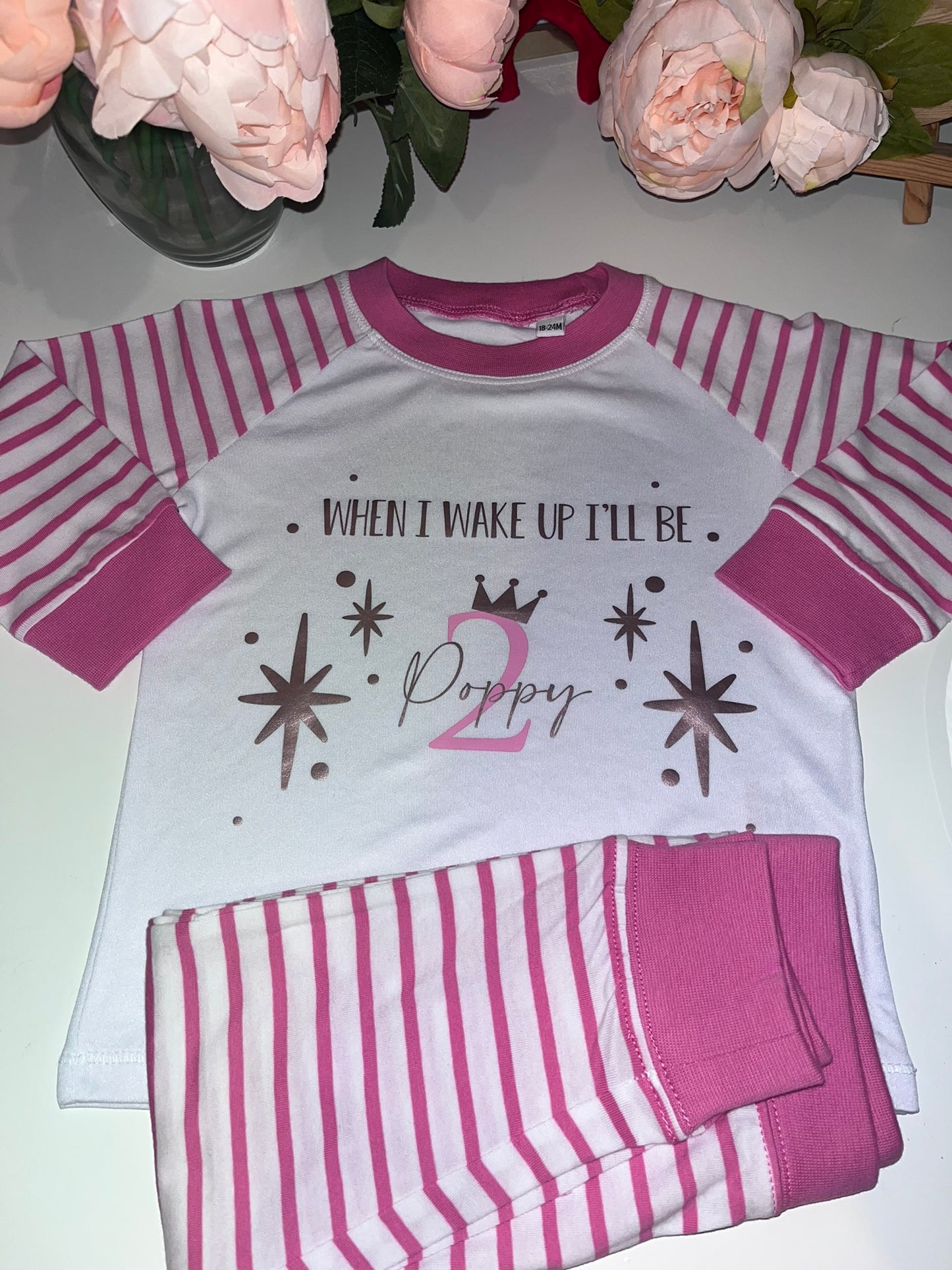 Striped Birthday Eve Pjs
