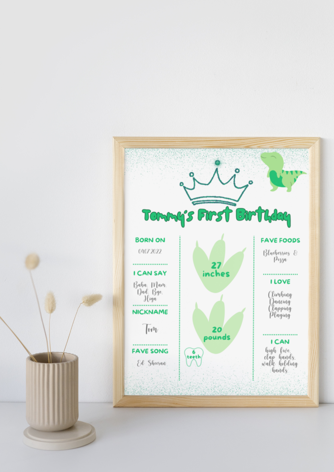 A4 First Birthday Prints
