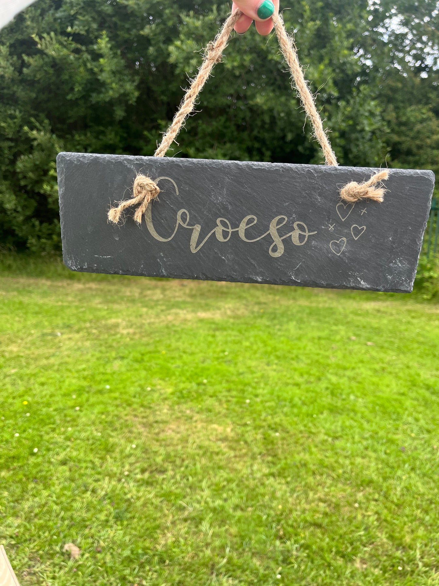 Welsh Hanging Slate Sign