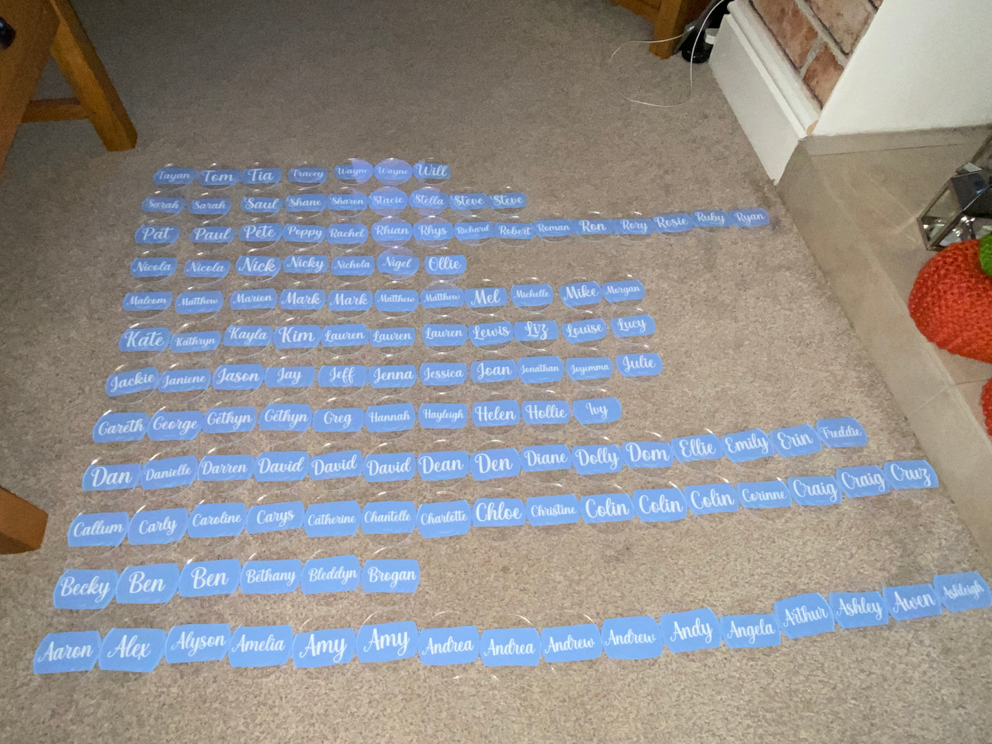 Acrylic Disc Guest Name Place Setting