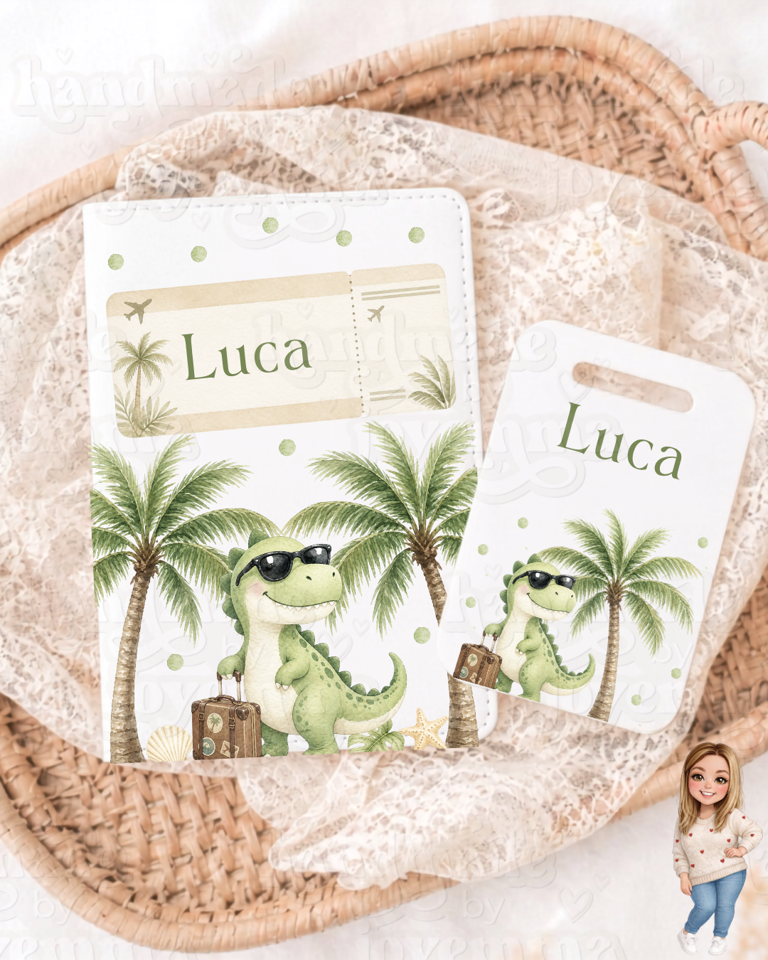 Personalised Passport Cover and Luggage Tag Set