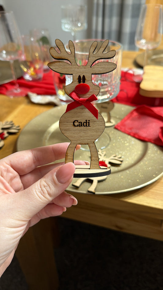 Reindeer Name Tags - Christmas Place Settings