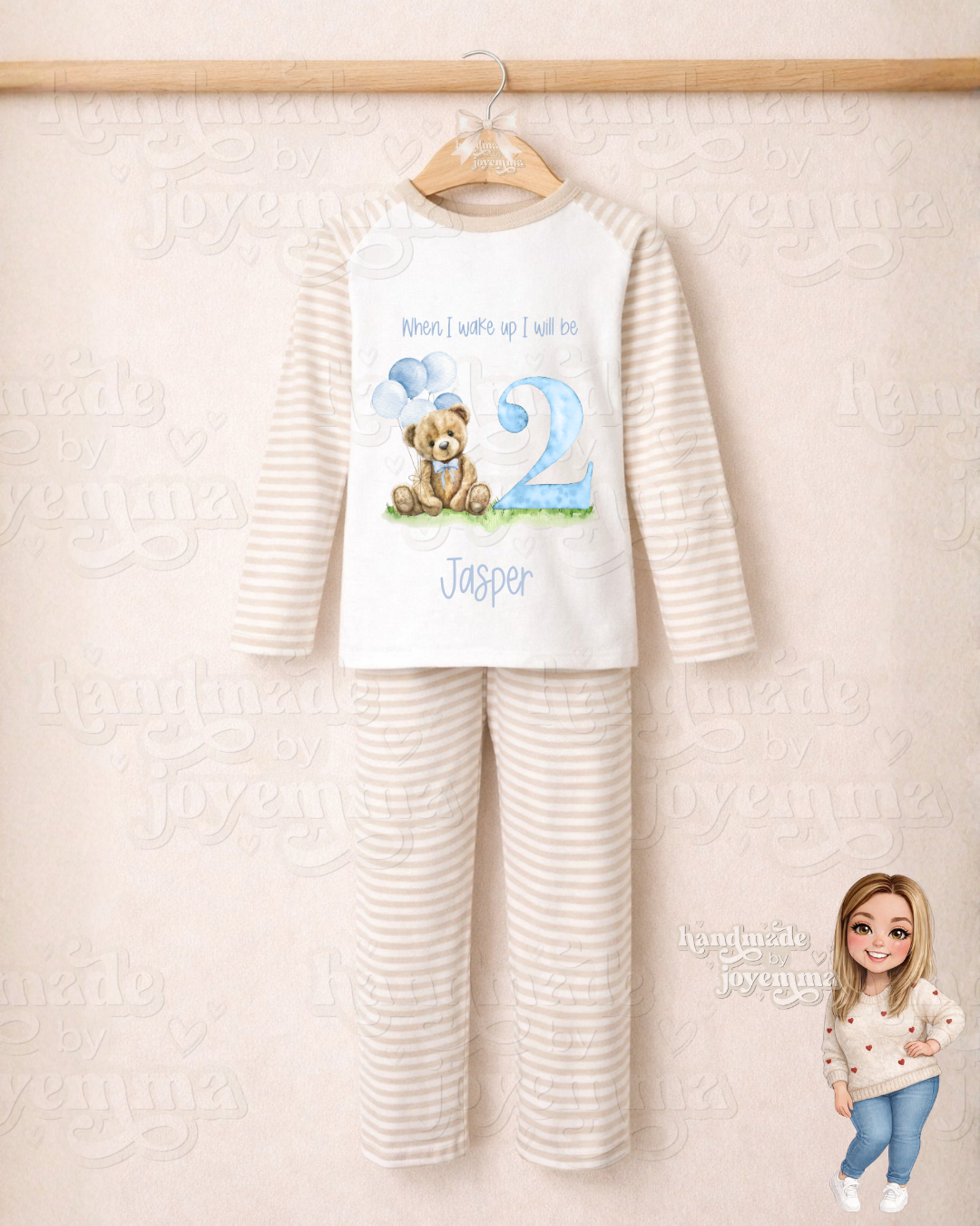 Blue Heritage Bear Birthday Pyjamas