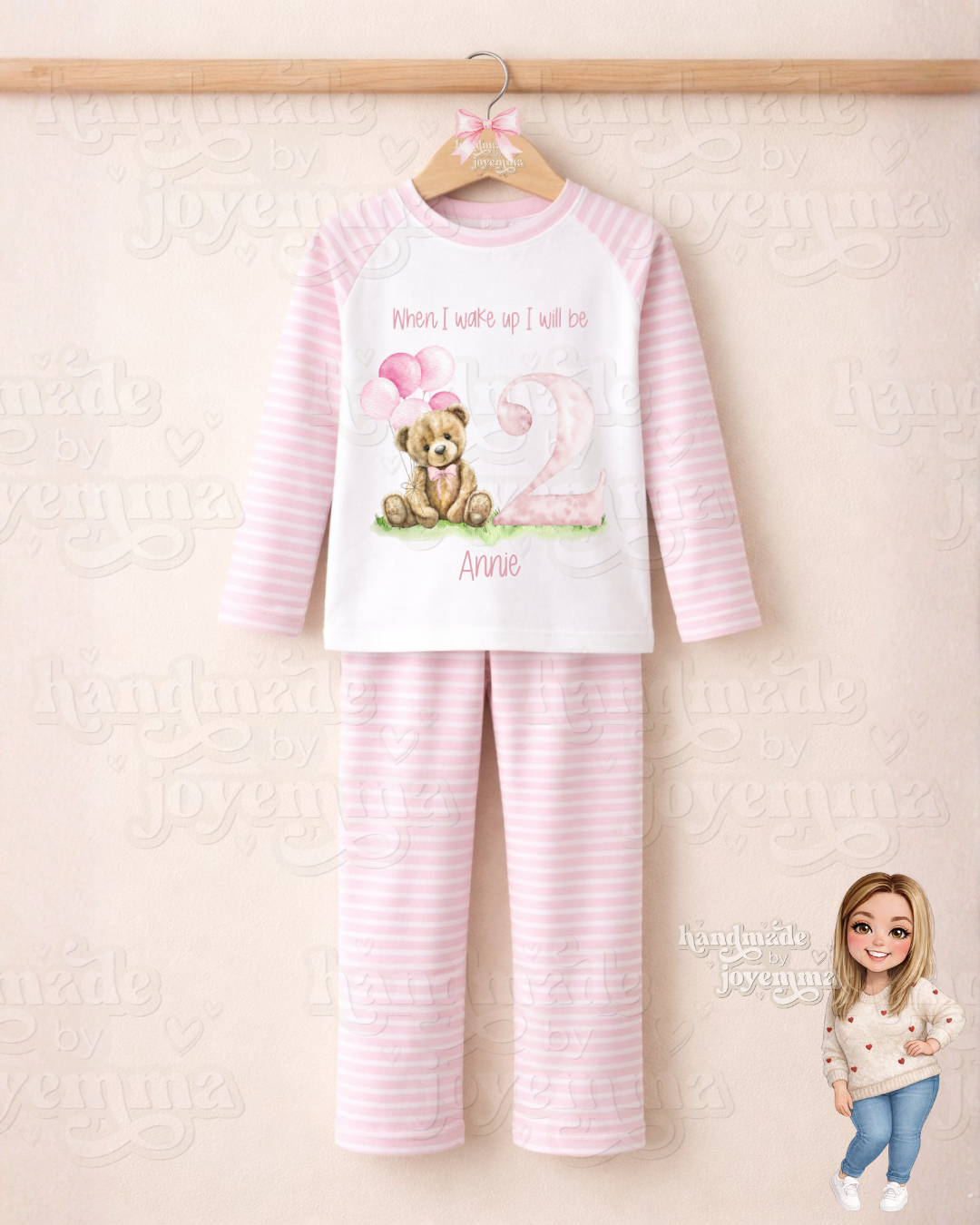 Pink Heritage Bear Birthday Pyjamas