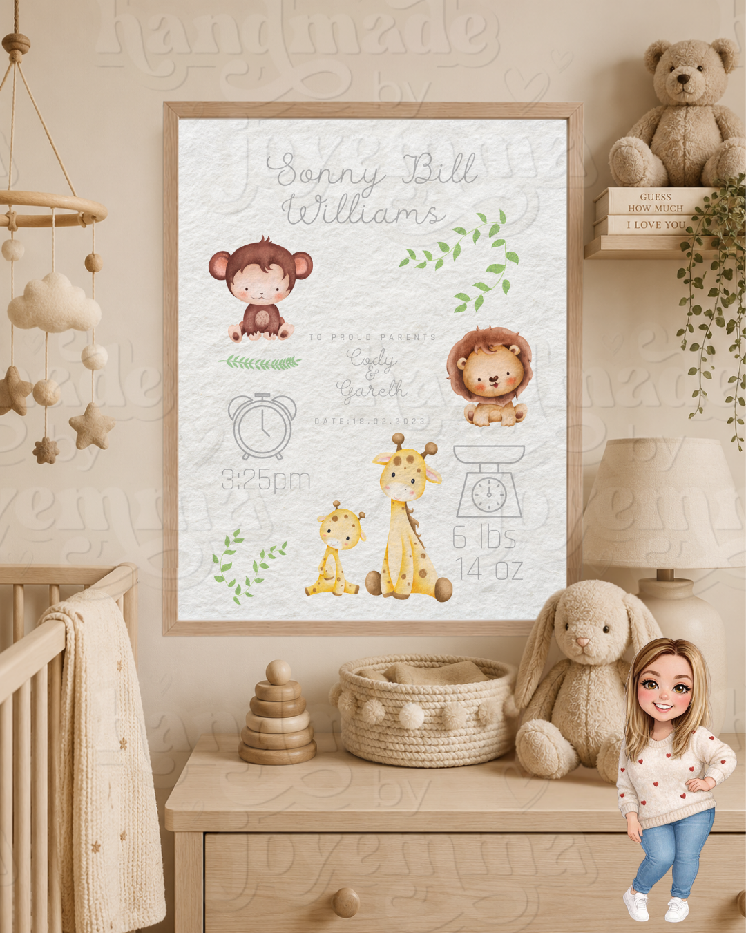 New Baby Nursery A4 Print - Animals