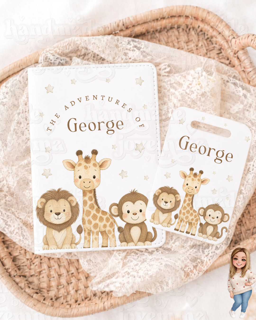 Personalised Passport Cover and Luggage Tag Set