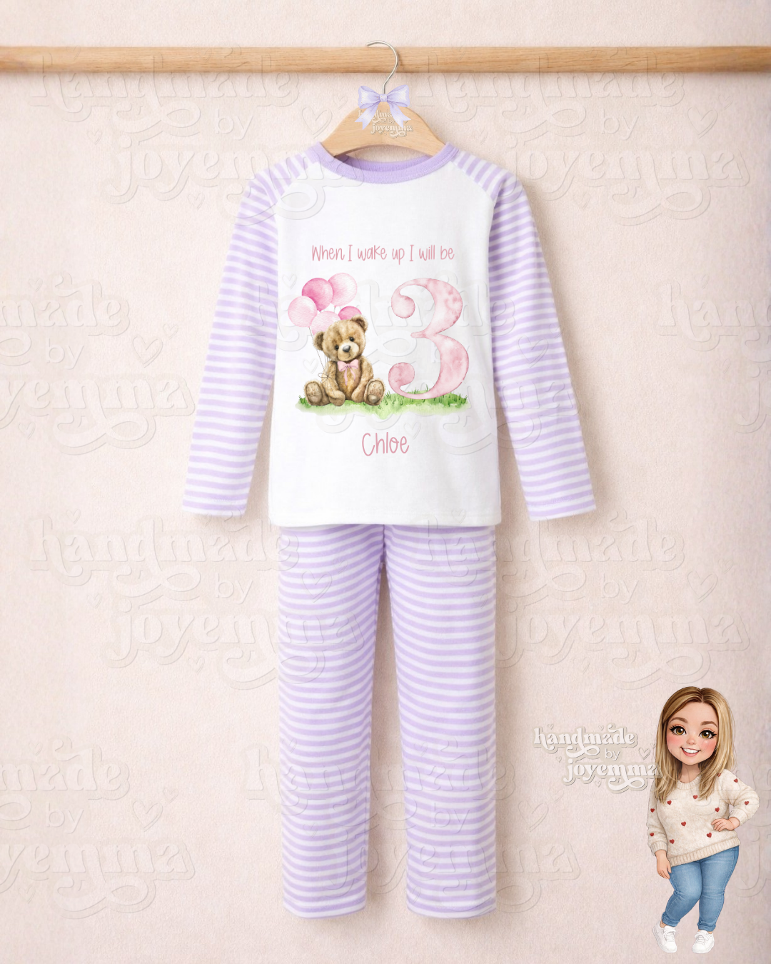 Pink Heritage Bear Birthday Pyjamas