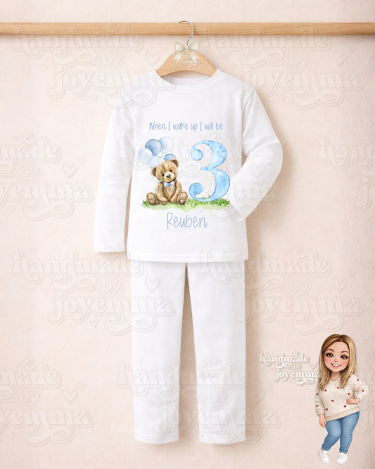 Blue Heritage Bear Birthday Pyjamas