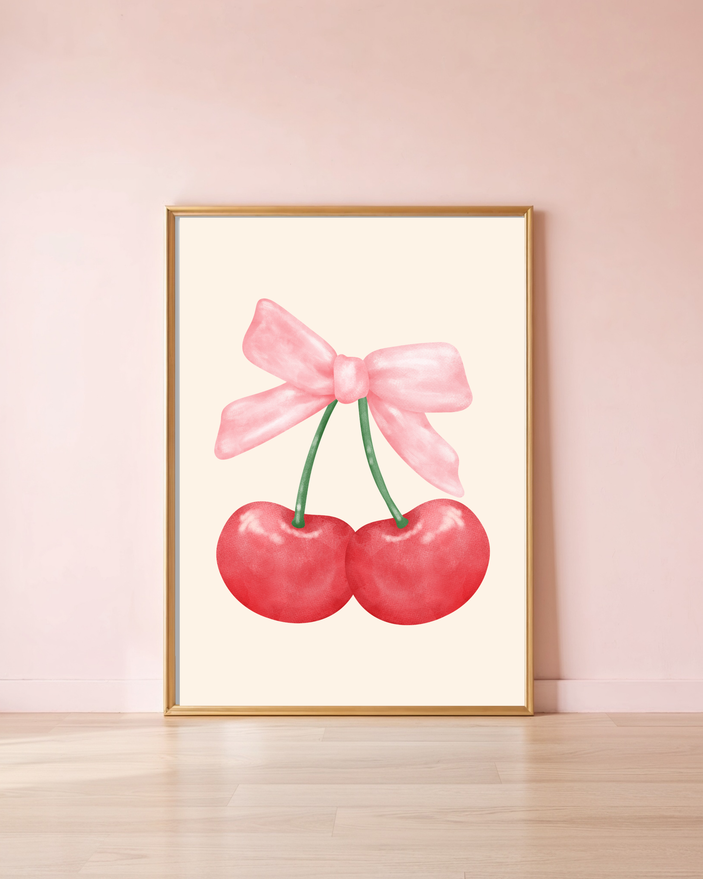 Cherry Bow A4 Print