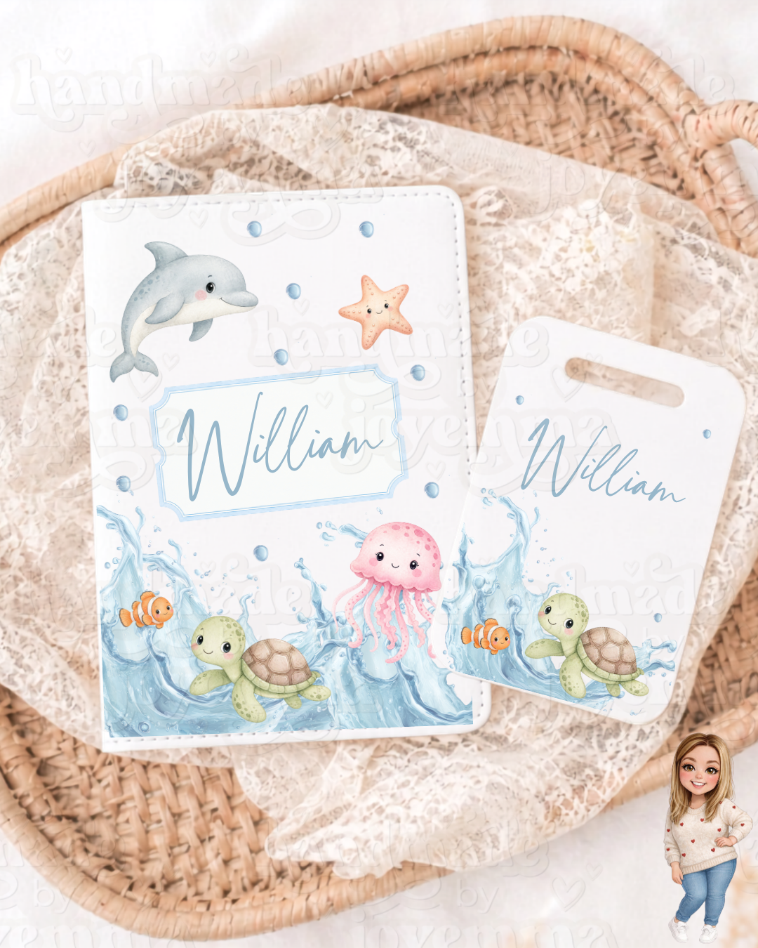 Personalised Passport Cover and Luggage Tag Set