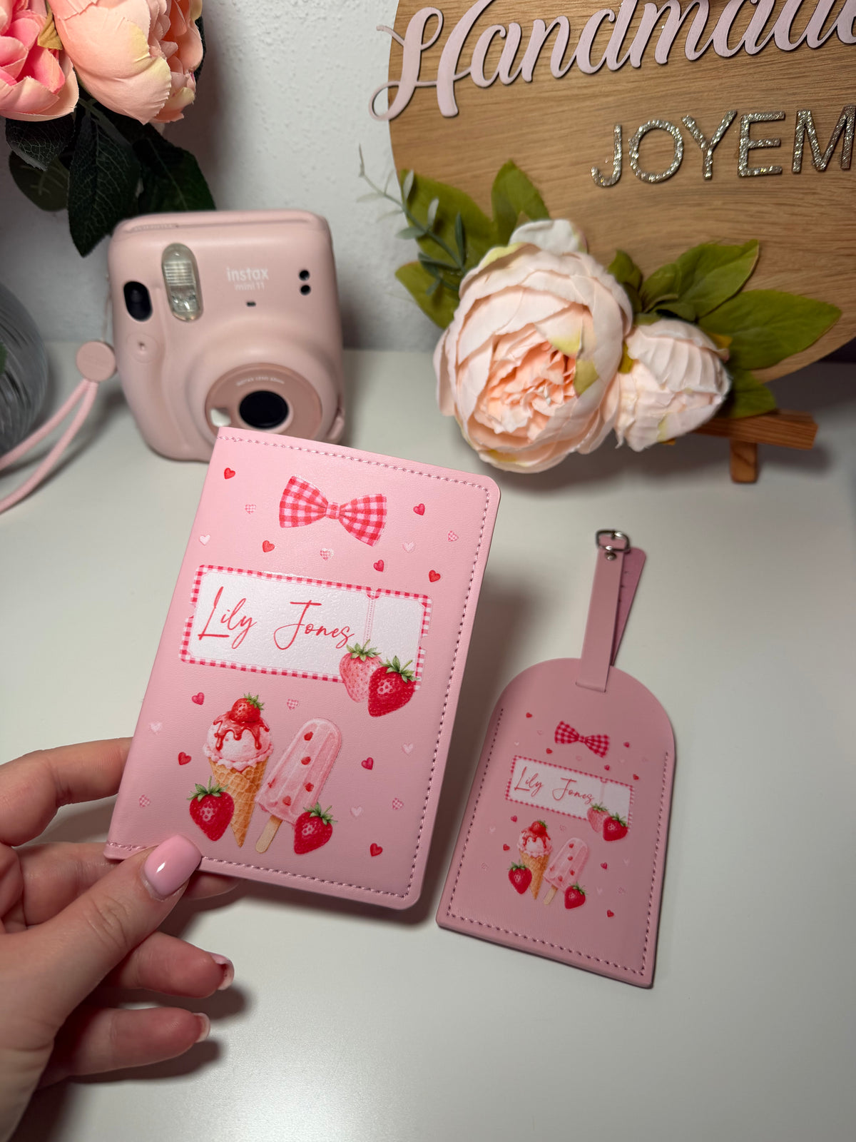 Personalised Passport Cover and Luggage Tag Set