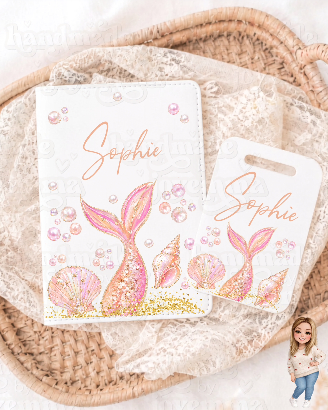Personalised Passport Cover and Luggage Tag Set