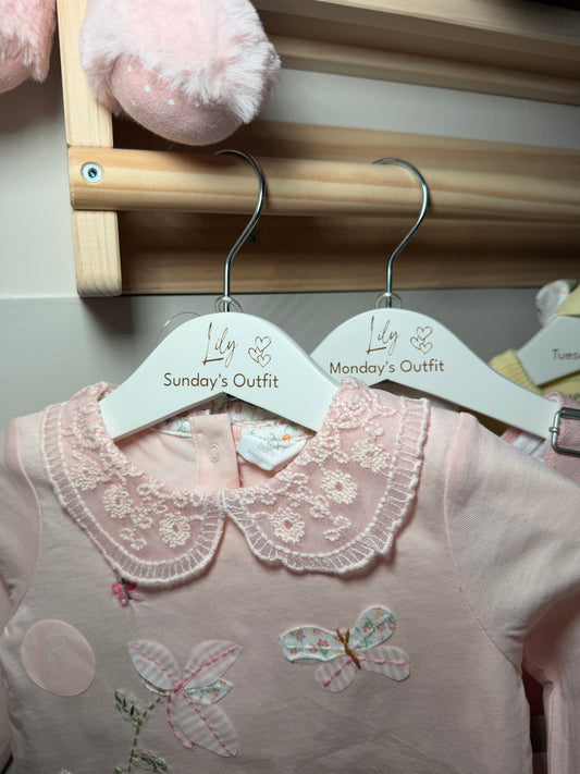 Personalised White Engraved Childrens Hanger