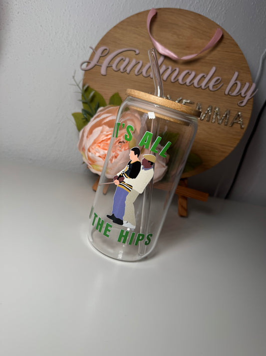 Happy Gilmore Glass Cup and Straw