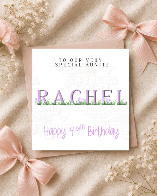 Floral Grass Name Card