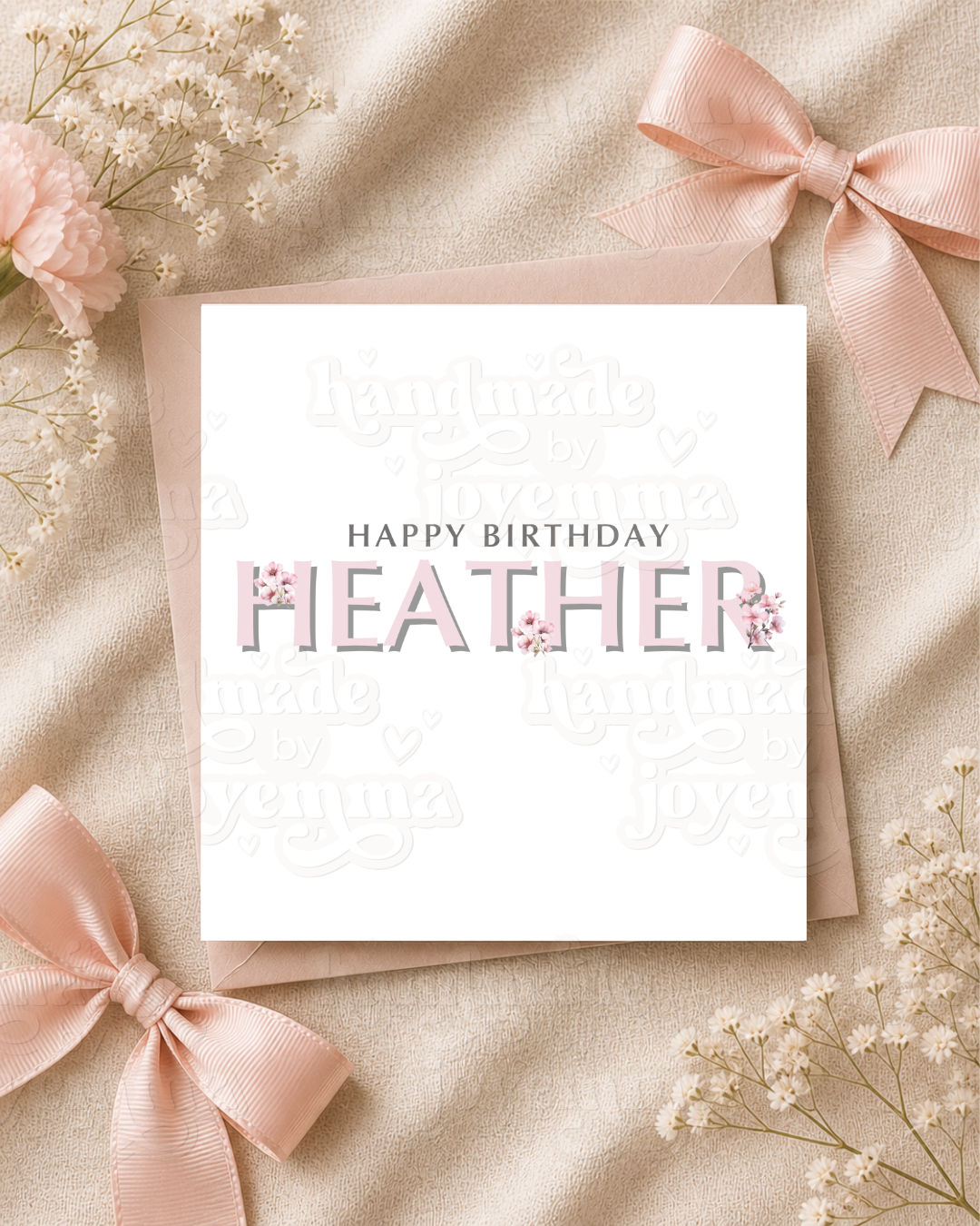 Floral Name Birthday Card