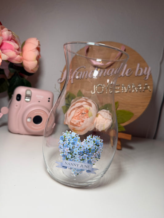 Personalised Forget Me Not Vase Sticker