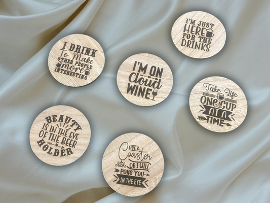 Funny Quote Coasters - Pack of 6