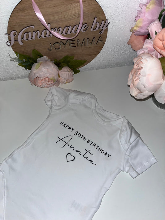 30th Birthday Auntie Baby Vest