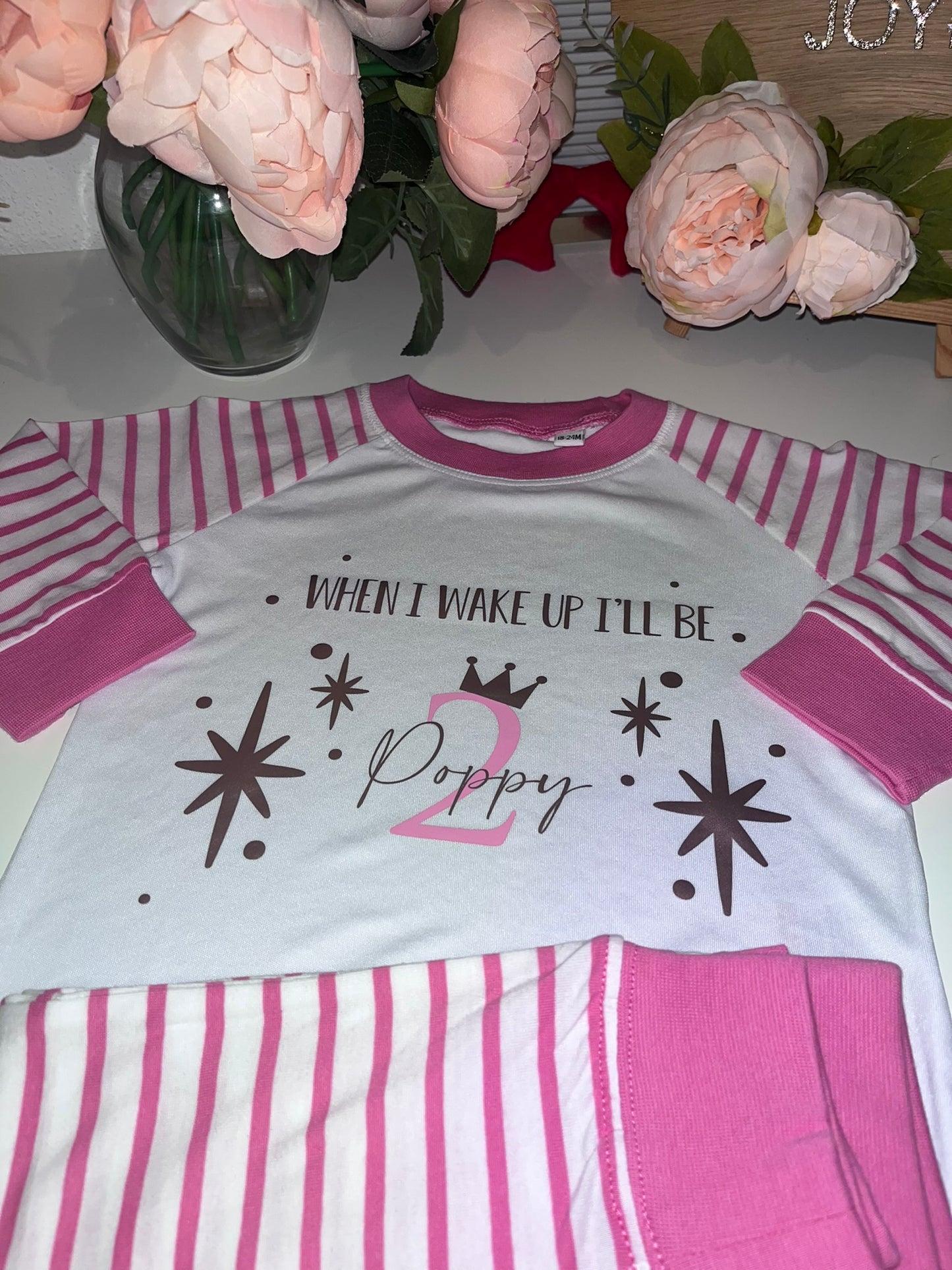 Striped Birthday Eve Pjs