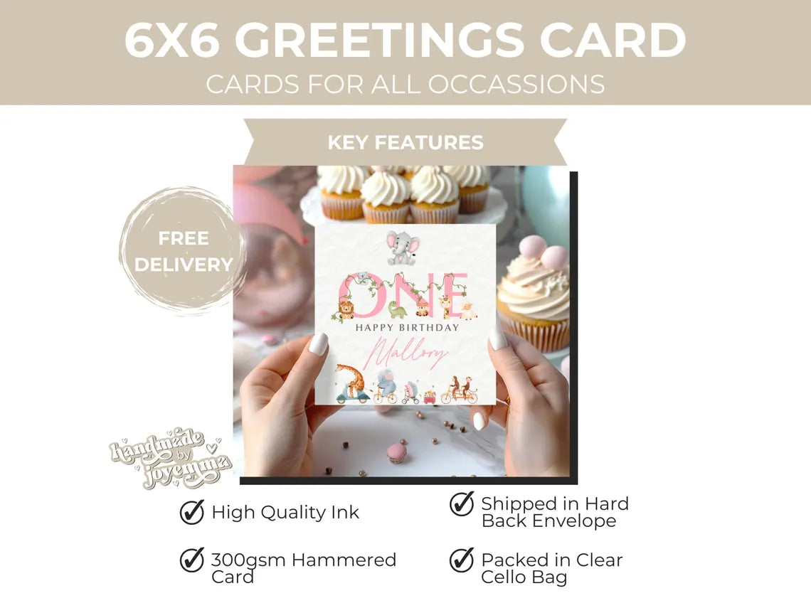 Personalised Baby Animal Card - Any Age