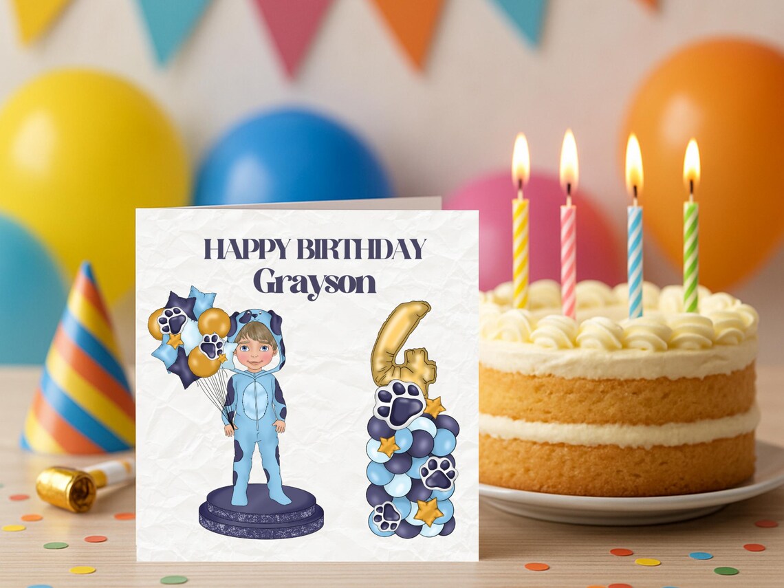 Bluey Inspired Personalised Birthday Card