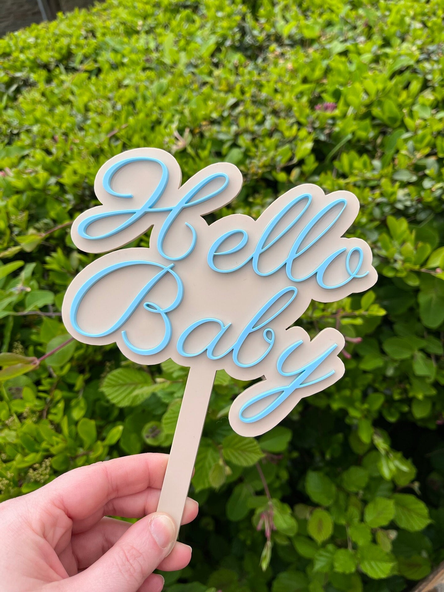Hello Baby - Double Layered Acrylic Cake Topper