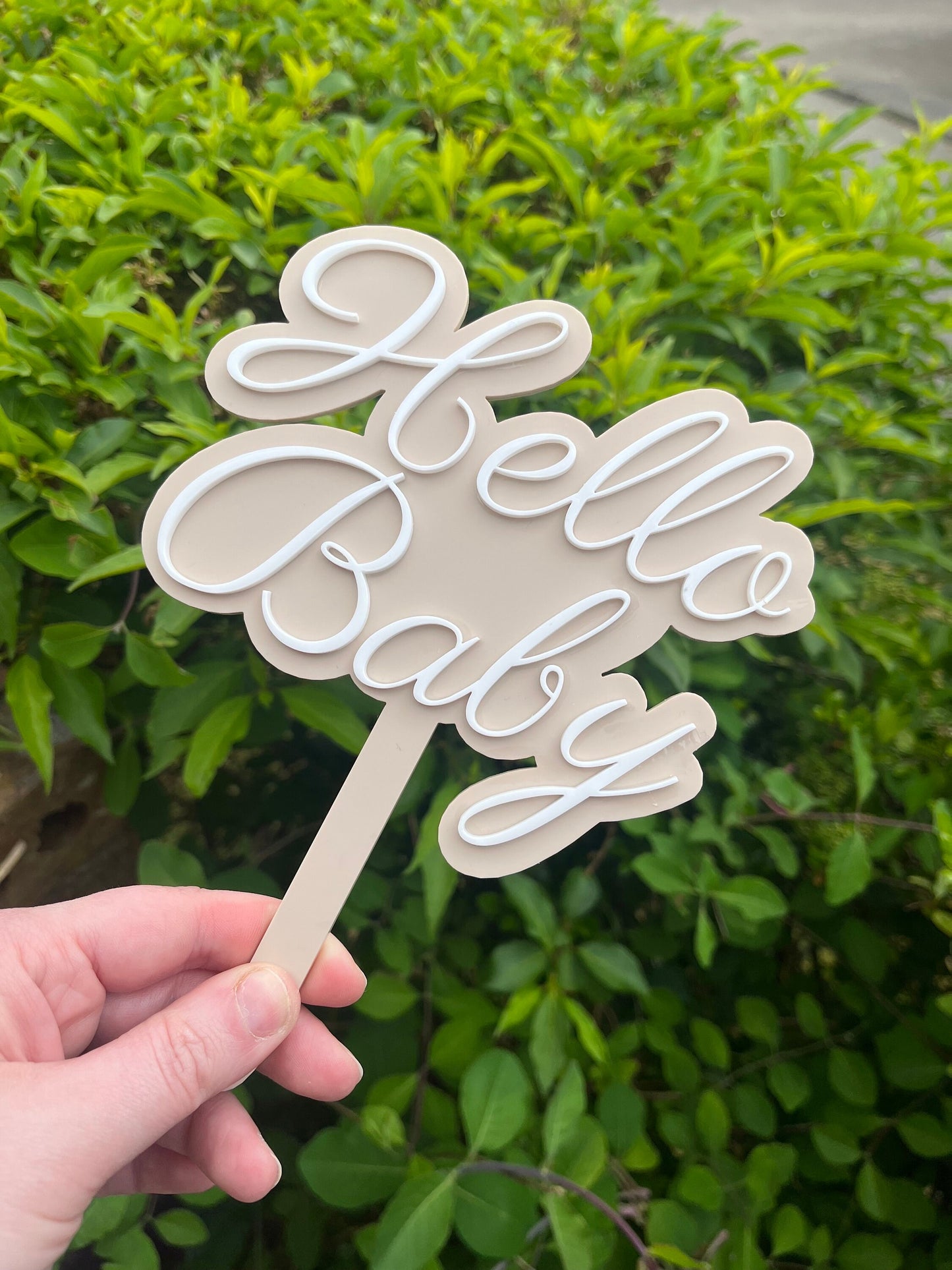 Hello Baby - Double Layered Acrylic Cake Topper